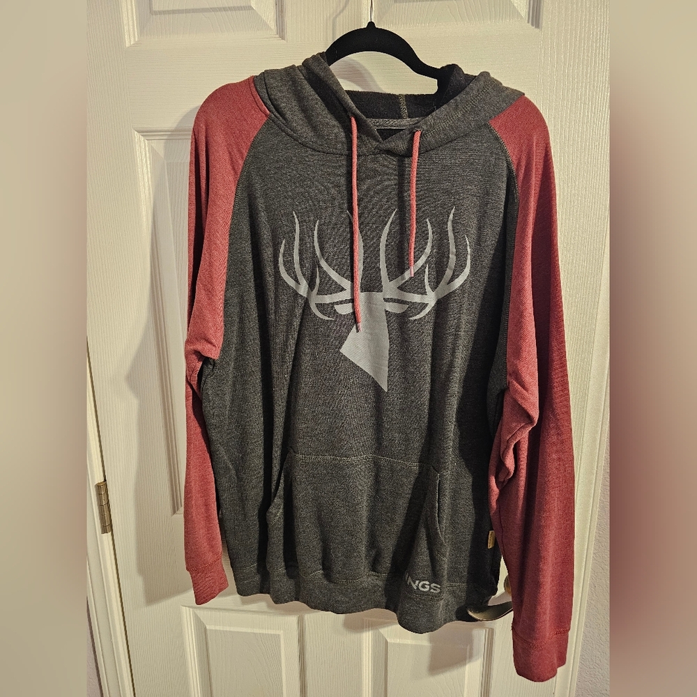 Women's Charcoal and Maroon Hoodie
